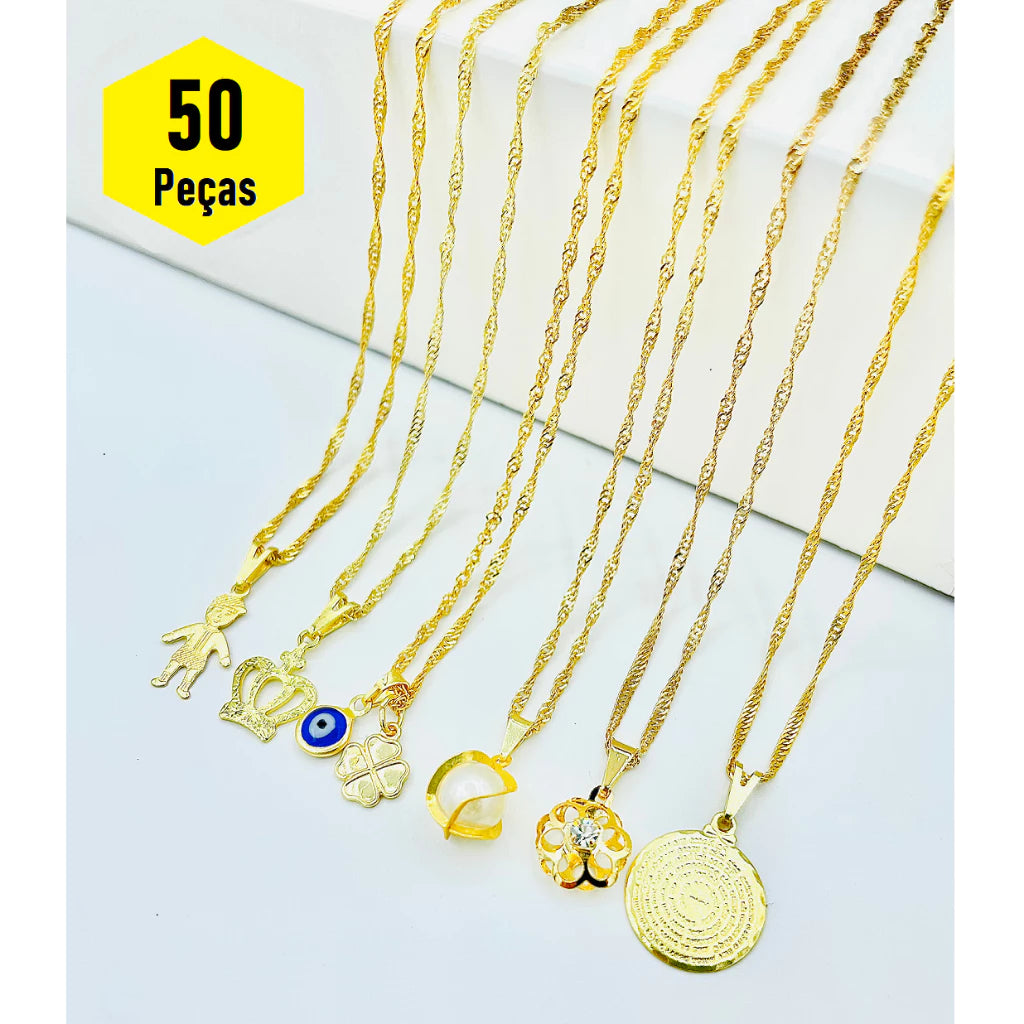 Kit 50 Colar Corrente Feminino