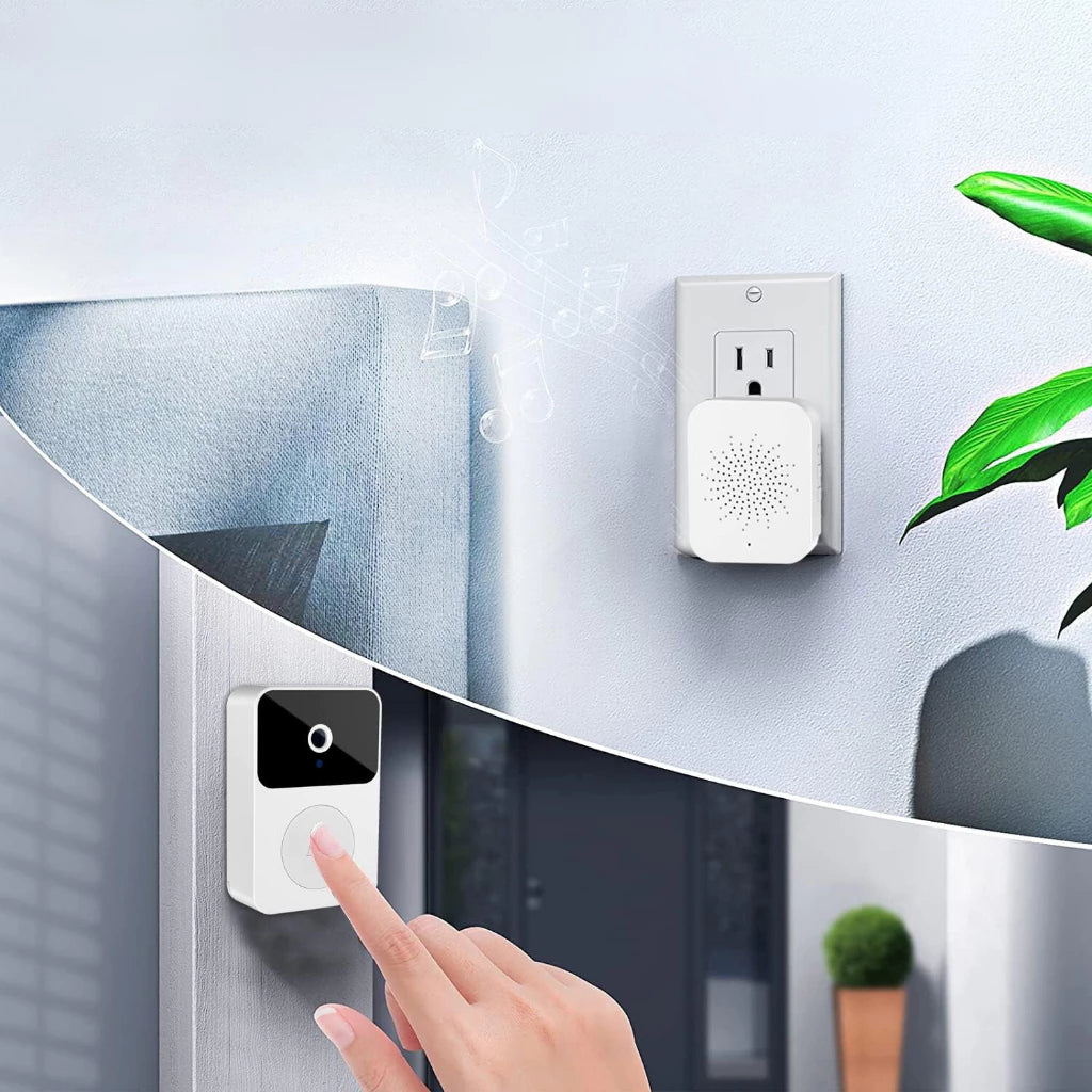 Campainha Com Câmera Vídeo Porteiro Sem Fio Wi-Fi HD Inteligente Smart Home Vê Pelo Celular Recarregável