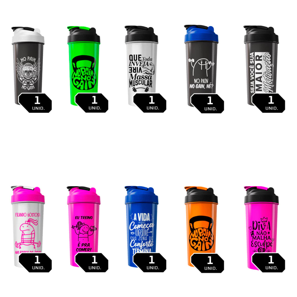 Kit 10 Coqueteleira 600ml Academia