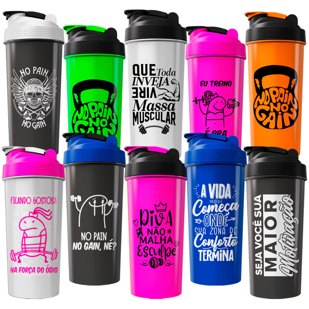 Kit 10 Coqueteleira 600ml Academia