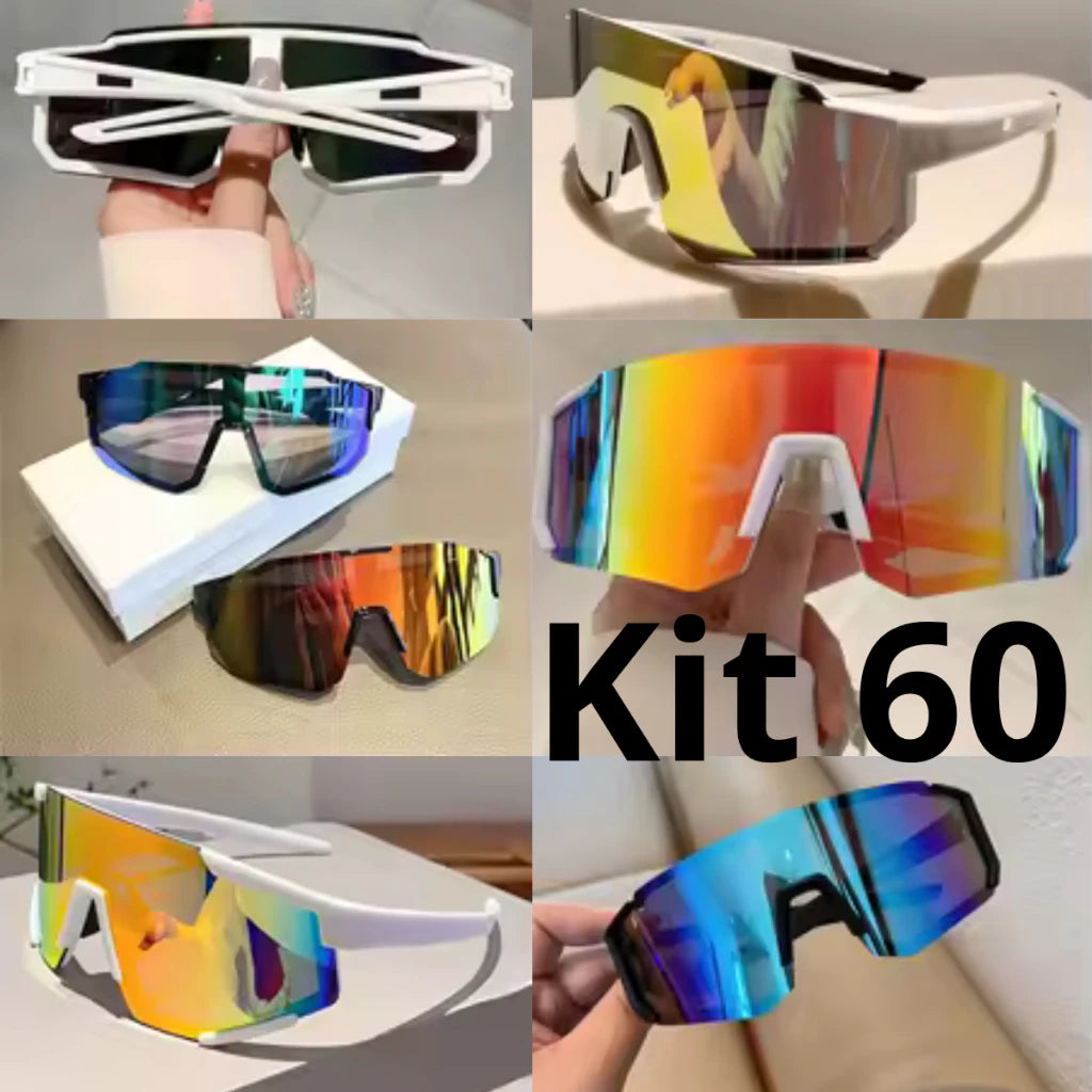 Kit 60 UN Óculos de Sol Esportivos Unissex