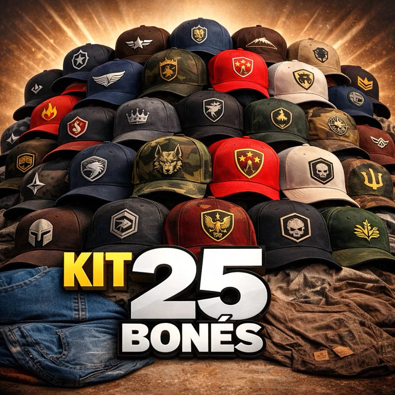 kit 25 bonés Masculino alto aba curva 13,00 UNI