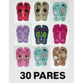 30 Pares Chinelos Feminino Quadrado Sandalía