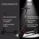 Patinete Elétrico 350W com Amortecedor e App GPS Bateria Recarregável Dobrável Super Autonomia para adultos até 150kg