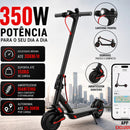 Patinete Elétrico 350W com Amortecedor e App GPS Bateria Recarregável Dobrável Super Autonomia para adultos até 150kg
