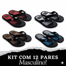 Kit 12 Pares Chinelo Masculino Adulto Cartago
