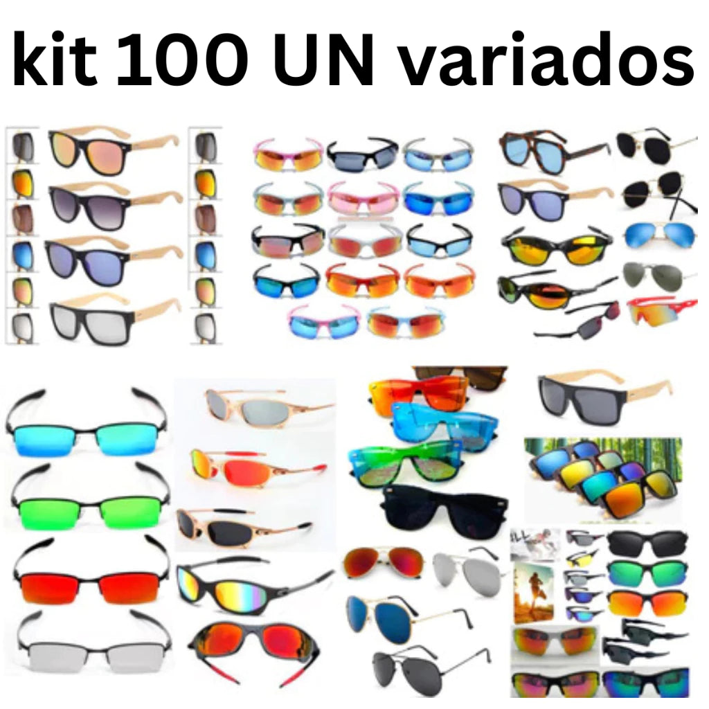 Kit 100 Unidade Oculos de Sol Variados Muitos modelos Atacado