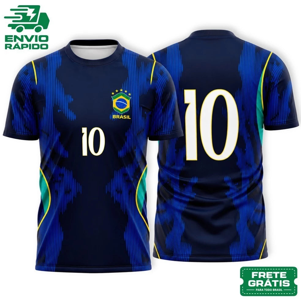 Camisa Camiseta MASCULINA Brasil AZUL