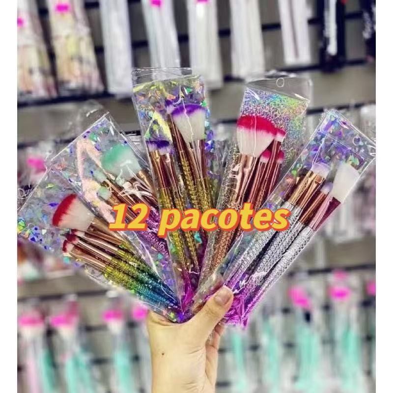 Kit 12 pacotes Pincel Sereia de Maquiagem