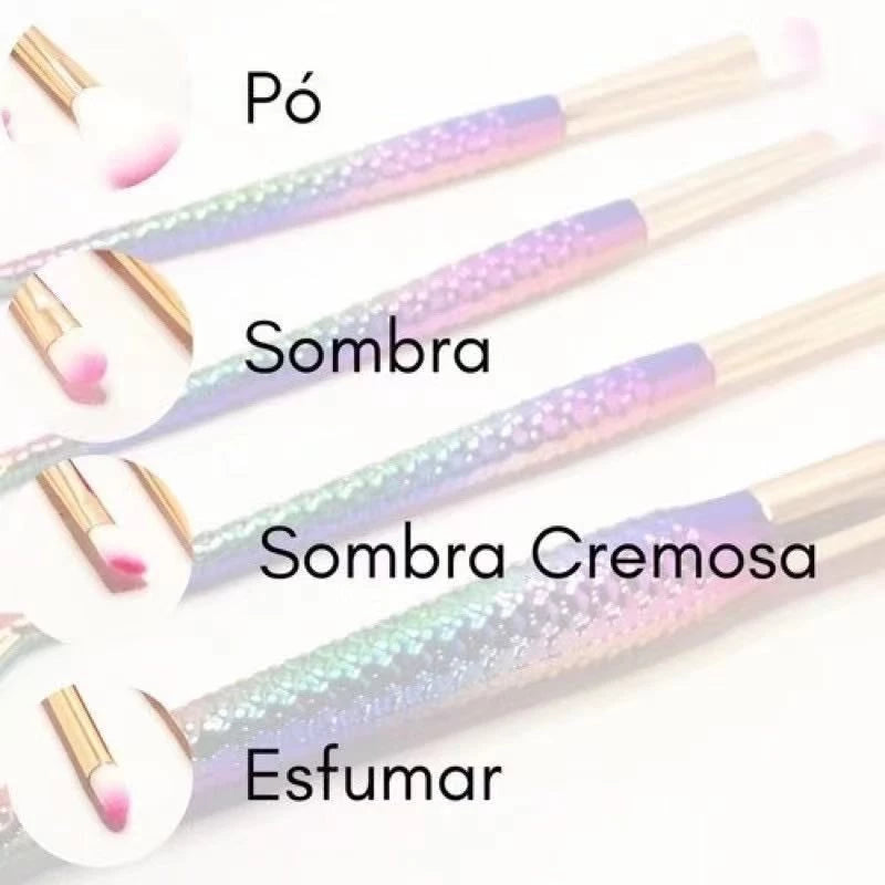 Kit 12 pacotes Pincel Sereia de Maquiagem