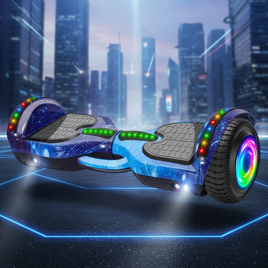 Hoverboard Infantil 6.5" - Skate Elétrico com LED Inteligente Bluetooth e Bateria Forte