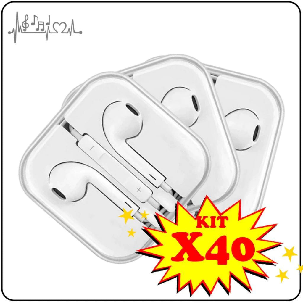 Kit 40 Unidades Fone De Ouvido P2 cx Acrílica Atacado