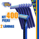 Kit 400 Barbeador Descartável 2 Lâminas